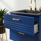 Modway - Daybreak 24" Vanette de salle de bain - Bleu Noir-Construction en bois d’hévéa, MDF, panneau de particules