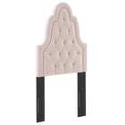 Modway - Augustine Touffe Performance Velvet Tête de lit jumelée, Rose-Rembourrage en mousse dense