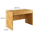 Modway - Hudson Bois de burl à deux tiroirs Bureau - Naturel-Stratifié de bois de burl