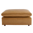 Modway - Commix Duvet Rempli Trop Rempli Cuir végane Ottoman - Tan-Assemblée requise
