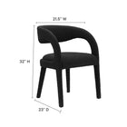 Modway - Pinnacle Boucle Tapis Chaise à manger Ensemble de 2 - Noir-Rembourrage en mousse dense