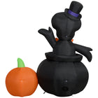 GEMMY - Squelette gonflable d'Halloween dans un chaudron - 122 cm-Comprend des piquets et des attaches