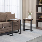 HOMCOM - Tables d’appoint gigognes - brun rustique - ensemble de 3-Utilisez-les séparément ou ensemble 