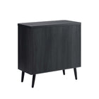 Manhattan Comfort - Jodie 31,1 po Buffet d’Appoint Style Mid-Century Modern - Gris Charbon-Pieds en métal évasés pour la mode et la durabilité