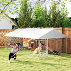 PawHut - Parc extérieur pour chien avec bols rotatifs réglables 13,1 pi L x 7,5 pi l x 5,2 pi H-La serrure anti-évasion maintient votre chien en sécurité 