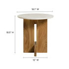 Modway - Tarin Bois d’acacia et marbre Table d’appoint - Naturel-Bois séché au four haut de gamme
