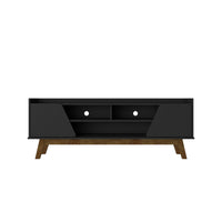 Manhattan Comfort - Meuble TV Marcus 62,99 po style Mid-Century Modern - Noir Mat-Meuble TV autoportant de style mid-century modern pour salon et chambre