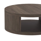 Manhattan Comfort - Table basse ronde contemporaine Alure 36" - Noyer-Finition stratifiée à effet bois qui apporte de la profondeur et une touche contemporaine