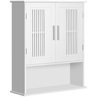 kleankin - Armoire de salle de bain moderne - blanc-Le design mural permet une utilisation efficace de l'espace mural