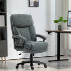 HOMCOM - Fauteuil de direction grand format pour la maison - capacité de 450 lbs - gris-Un rembourrage épais en coton de poupée et mousse avec tissu en velours offre un confort respirant 