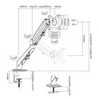 IntekView - Support pour un écran avec ressort à gaz-Capacité de poids : 2-6.S kg/4.4-14.3 1bs