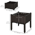 Outsunny - 2 pièces jardinière surélevée - brun-Le design compact permet de jardiner même dans les plus petits espaces, comme les terrasses et les patios
