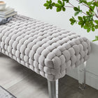 Modway - Prologue Tissé Performance Velvet Ottoman - Gris clair-Tissu résistant aux taches durable