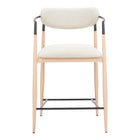 Zuo - Equinox Tabouret de comptoir - Oyster Gris/Naturel-Support d’accoudoirs