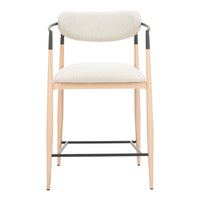 Zuo - Equinox Tabouret de comptoir - Oyster Gris/Naturel-Support d’accoudoirs