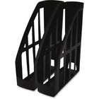 Storex - Porte-revues recyclés  - Noir - Paquet de 2-La coupe basse sur le devant vous permet de lire facilement le dos du magazine