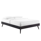 Modway - Bridgette Bois Lit à plateforme queen avec pieds écartés, Noir beige-Construction en bois, MDF et placage