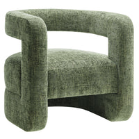 Modway - Jaylin Rembourré Chenille Chaise d’accent - Basil-Sellerie en chenille