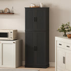 HOMCOM - Armoire de garde-manger 64 po avec étagères réglables - noir-Couleur : Noir 