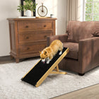 PawHut - rampe pour chien pliable 33 po avec hauteur réglable à 4 niveaux pour S, M-Fabriqué en bois de pin pour plus de stabilité 