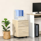 Vinsetto - Caisson mobile 2 tiroirs pour dossiers Letter/A4 avec roulettes - naturel-Design compact, adapté à placer à côté ou sous votre bureau d’ordinateur ou de travail 
