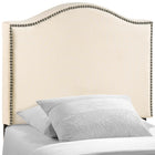 Modway - Curl Nailhead Tapis Tête de lit jumelée, Ivoire-Rembourrage en lin fin