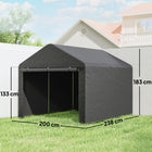Outsunny - Tente à vélo imperméable 6,6 pi x 7,8 pi avec porte à enroulement zippée-Comprend des boulons d'expansion et des piquets de sol pour une fixation sécurisée sur toute surface
