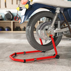 HOMCOM - Support élévateur pour moto - Rouge-Béquille arrière avec fourches en U réglables de 9,4 po à 14,2 po (240-360 mm) et fourches en L réglables de 9,4 po à 13 po (240-330 mm)
