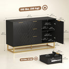 HOMCOM - Buffet 47,2 po L avec rangement - noir-La structure en MDF et en métal garantit durabilité et facilité d’entretien 