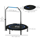 Soozier - Trampoline de rebond pliable 40 po pour adulte, bleu-Peut se plier deux fois, économisant de l'espace lors du rangement 