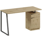 HOMCOM - Bureau d'ordinateur - 53,1 po L x 23,6 po l x 29,5 po H - bois naturel-Allie la teinte naturelle du bois avec des pieds en métal noir pour une décoration intérieure élégante
