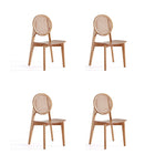 Manhattan Comfort - Ensemble de 4 chaises de salle à manger Versailles 18,5 po dossier rond style industriel chic - Nature-Chaise de salle à manger moderne style industriel chic en rotin parfaite pour la salle à manger lot de 4