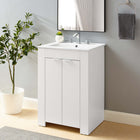 Modway - Maybelle 24" Vanette de salle de bain - Blanc blanc-Construction en mélamine