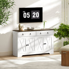 HOMCOM - Buffet 47,6 po L avec rangement - blanc-Conception anti-basculement pour aider à prévenir les chutes 