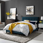 Modway - Amira Tissu rembourré Lit King, Azure-Capsules de pied non marquées