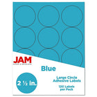 JAM Paper Sceaux autocollants ronds, 1 2/3 po dia., bleu lune, 120/paquet-Étiquettes en cercle
