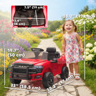 Qaba - Voiture électrique pour enfants sous licence Dodge RAM 3500 12V - rouge-Démarrage en douceur et suspension pour une aventure agréable sans secousses 