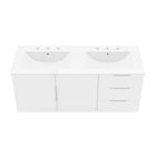 Modway - Vitality Double évier 48" Vanette de salle de bain - Blanc blanc-Portes à fermeture douce