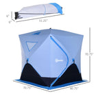 Outsunny - Tente De Pêche Sur Glace Pop-Up 4 Personnes, Abri Isolé Avec Fenêtres De Ventilation-Les piquets et les boucles de corde sont utilisés pour ajouter de la stabilité les jours de vent   
