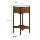 Modway - Zaire 18" Vanette de salle de bain - Blanc noyer-Tiroir fixe