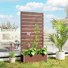 Outsunny - Jardinière surélevée avec treillis pour plantes grimpantes - brun clair-Beaucoup d'espace pour planter des légumes, des fleurs et des herbes

