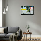 Mario Lemieux Pittsburgh Penguins - Toile encadree - 31" x 22"-Prêt à accrocher - livré entièrement assemblé