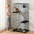 PawHut - Cage pour chat à 3 niveaux d’intérieur avec hamac et coussins pour 1 à 2 chatons-Le hamac douillet et les tapis moelleux gardent les chats détendus et heureux 
