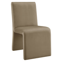 Modway - Emory Velours Performance Rembourré Fauteuil d’appoint de salle à manger - Taupe-Siège en velours de performance rembourré