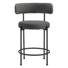 Modway - Albie Tissu Boucle Tabourets de comptoir Ensemble de 2 - Noir charbon-10