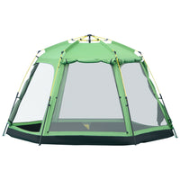 Outsunny - Tente de camping instantanée automatique pour 6 personnes-Conception instantanée avec des arceaux préassemblés, s'installe facilement. Il suffit de la fixer au sol avec les piquets inclus  
