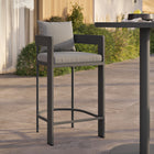 Modway - Tahoe Terrasse extérieure Aluminium pour patio Chaise de bar - 44,5 po - Gris-Siège à lattes