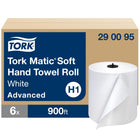 Tork - Essuie-mains souple avancée - 6 paquet-Tork Matic Soft HandWel Roll White H1 : La solution parfaite si vous voulez que vos toilettes soient hygiéniques et élégamment représentatives de la qualité de votre entreprise. Même si vos toilettes sont utilisées à haute fréquence, vos invités peuvent se sécher les mains doucement mais soigneusement avec ces essuie-tout super absorbants en vrac. L’essuie-tout de qualité avancée impressionne également par son look attrayant.