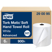 Tork - Essuie-mains souple avancée - 6 paquet-Tork Matic Soft HandWel Roll White H1 : La solution parfaite si vous voulez que vos toilettes soient hygiéniques et élégamment représentatives de la qualité de votre entreprise. Même si vos toilettes sont utilisées à haute fréquence, vos invités peuvent se sécher les mains doucement mais soigneusement avec ces essuie-tout super absorbants en vrac. L’essuie-tout de qualité avancée impressionne également par son look attrayant.
