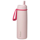 b.box - Bouteille isotherme à couvercle rabattable - 690 ml - Rose Paradis-Couvercle rabattable pour boire librement avec paille en acier inoxydable